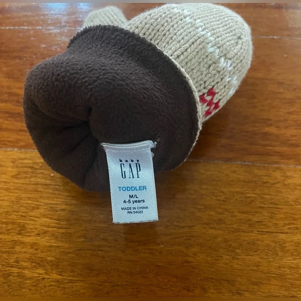 Gap Kids Boys Gloves Knit 🧶 🫎 Moose Mittens Sz M/L 4/5 Years